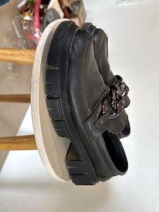 Black Designer Loafer Shoes For Women