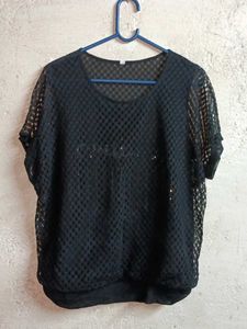 PLUS SIZE See-through Top Sheer Sleeveless