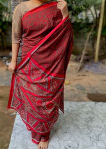 Elegant Red Printed Saree