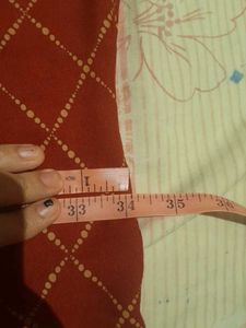 Red Checkered Kurtha With Gold pattern,Size-S