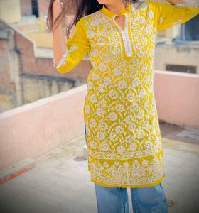 yellow chicken kari kurti