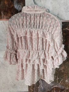 Pink Ruffle Shirt Top