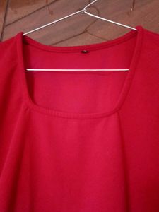 Deep Red Puff Sleeve Top