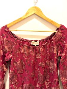 Floral Velvet Bardot  Top