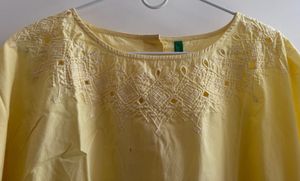 UCB Yellow Solid Styled Back Pure Top