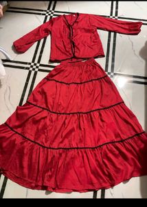 Red Skirt & Top Set