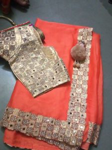 Heavy saree With Blouse