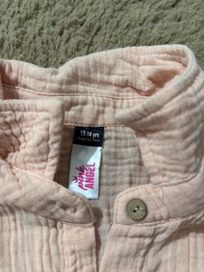 Peach Button-Down Top