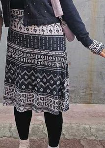Patterned V-Neck Dress