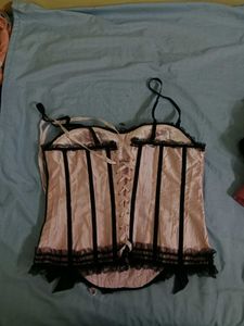 Pink &amp; Black Corset Top
