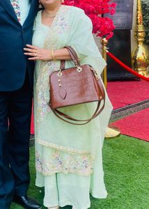 Mint Green Embroidered Sharara Kameez