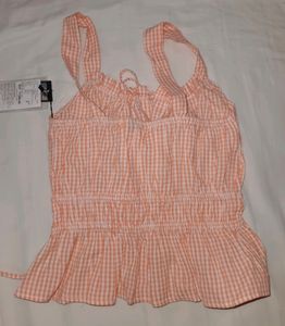 Gingham Print Top