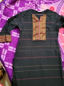Black Multicolor Kurti For Women