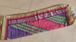 Green,Pink &amp; Lavender Bandhej Saree