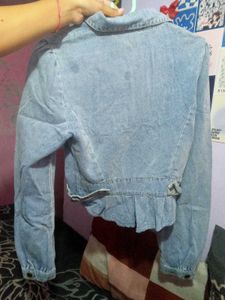 Denim Jacket w/ Flower Patch