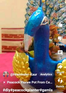 Hand Made Peacock Planter Pot