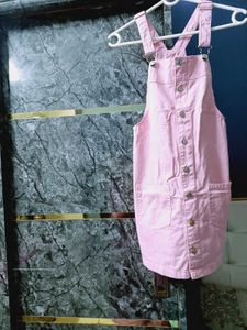 max Pink Denim Button-Down Dress
