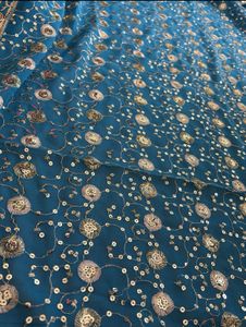 Teal Sequin Saree