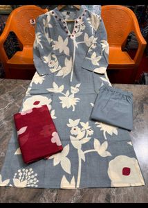 Cotton Straight Kurta 3 Piece Suit