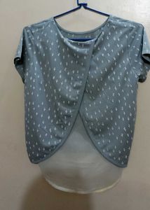 Grey Patterned Top