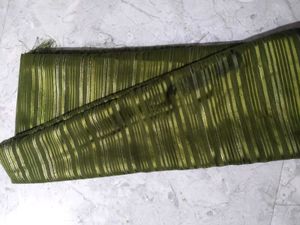 Olive Green Striped Saree
