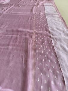 Lavender Silk Saree with Delicate Embroidery