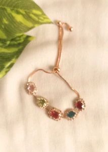 Elegant Multicolor Stone Adjustable Bracelet