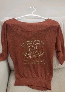 Chanel Inspired Copper Sparkle Top