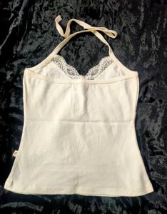 White Halter Neck Top