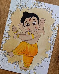 Paint Spill Art Of Lord Ganesha