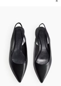 Black Slingback Pointed Toe Heels