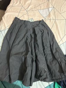 Pleated Gray And Blue Skirt Combo