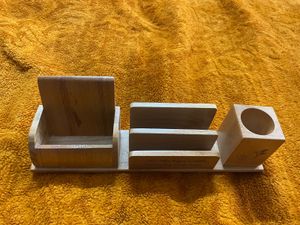 3 In 1 Wooden Desk Organizer