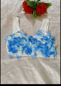 Blue Floral Tank Top
