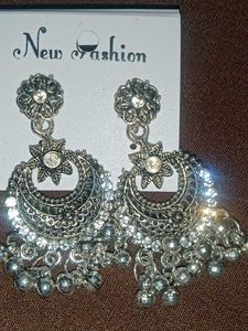 Silver Jhumka Earrings