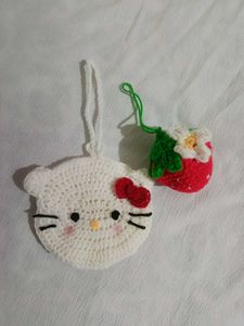 Crochet Hello Kitty & Strawberry Charms