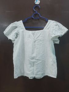 Cute White Eyelet Top
