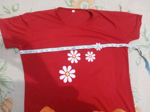 Red Floral T-Shirt Dress New
