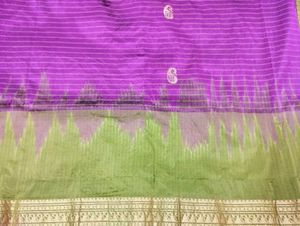 Purple Mangalagiri Checks Cotton Silk Handloom