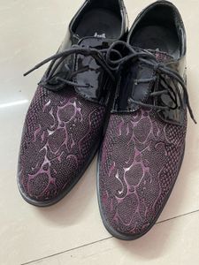 Unique Snake Print Leather Dress Shoes