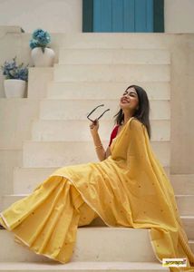 New Women Cotton Soft Silk Saree Festive