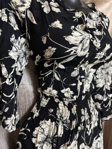 Black party wear floral Print Dress