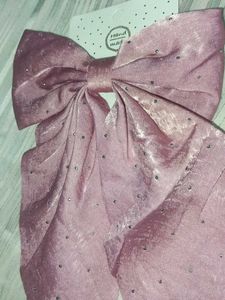 Dusty Rose Rhinestone Hair Bow