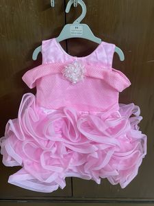 Barbie Pink Dress For 1 Year Old Baby Girl