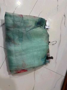 Floral Organza Saree With Zari Lace Design