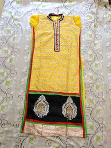Yellow Embellished Kurta