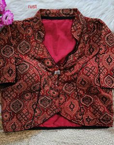 *Ajrakh collar Blouses**Pure vegetable dye fabri