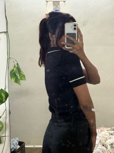 Black Short Sleeve Top