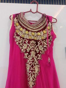 Pink Embroidered Indian Dress