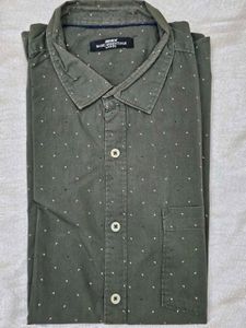 Green Dotted Casual Shirt